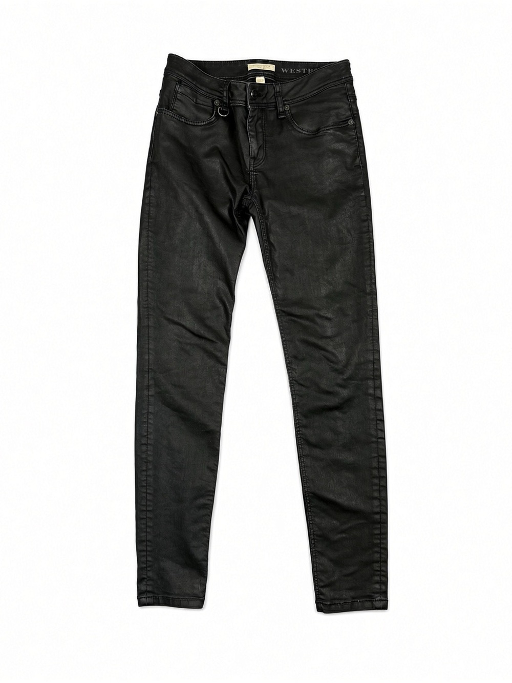 Burberry Brit Westbourne Skinny Jeans 28W Black Coated Check Pocket